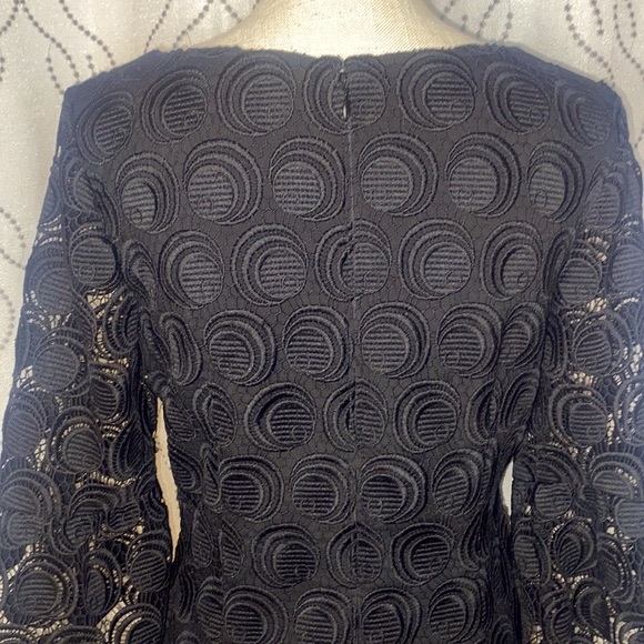 RSVP by Talbots Black Flounce-Sleeve Lace Dress - Picture 7 of 10